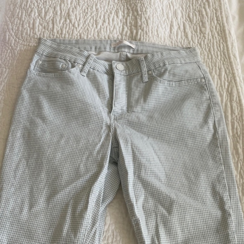 Lauren Conrad blue gingham skinny jeans